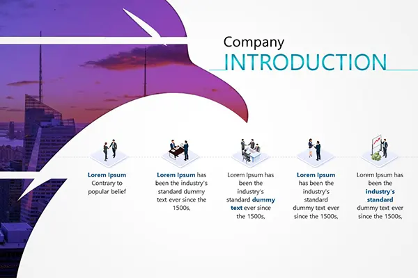Sample of a Company Introduction slide in a sales presentation.