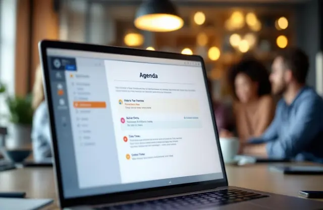 Simple layout, clear fonts, and visuals create a professional agenda slide template that looks polished | Deck Sherpa Blog