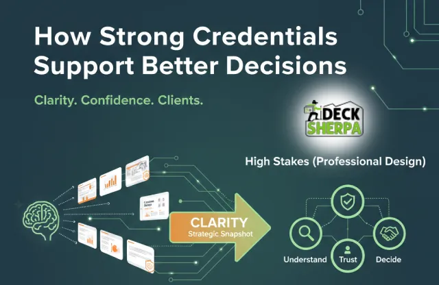 How strong credentials help clients make confident and informed decisions | Deck Sherpa Blog