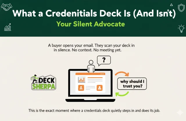 What a credentials deck includes and what it should clearly avoid | Deck Sherpa Blog